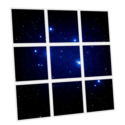 [DT1-PLE-6060-X9] Pack 9 Dalles LED Imprimées - Pleiades - 600x600mm - Usinée en France by DELITECH