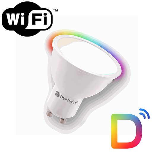 [DSW-GU10-5W-RGBCCT] Ampoule LED GU10 RGB CCT - Connecté WiFi - 5W - DELISMART