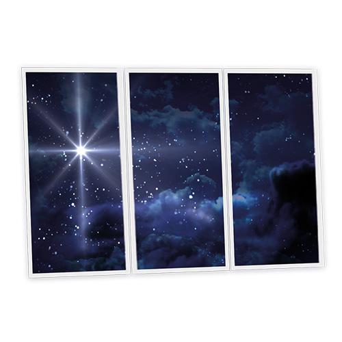 [DT1-STA-12060-X3] Pack 3 Dalles LED Imprimées - Stars Night - 1200x600mm - Usinée en France by DELITECH