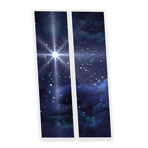 [DT1-STA-12030-X2] Pack 2 Dalles LED Imprimées - Stars Night - 1200x300mm - Usinée en France by DELITECH
