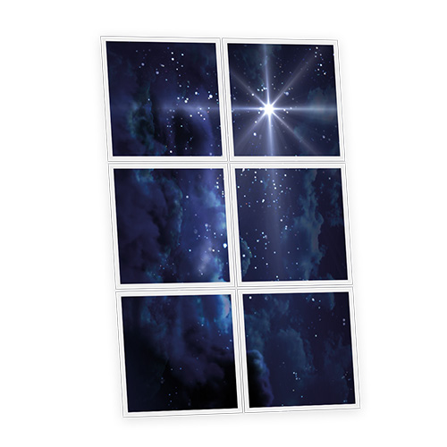 [DT1-STA-6060-X6] Pack 6 Dalles LED Imprimées - Stars Night - 600x600mm - Usinée en France by DELITECH