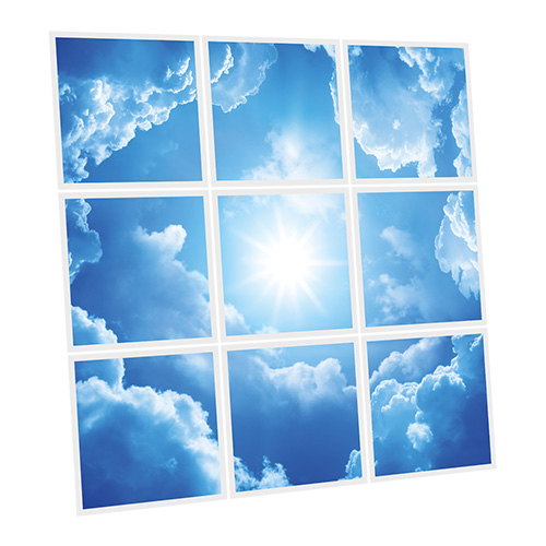 [DT1-HEA-6060-X9] Pack 9 Dalles LED Imprimées - Heaven - 600x600mm - Usinée en France by DELITECH