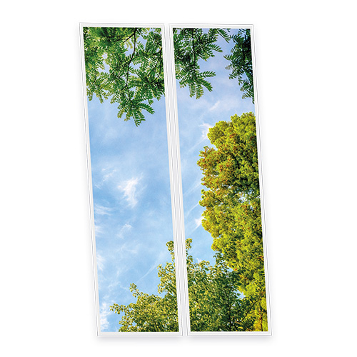 [DT1-CEN-12030-X2] Pack 2 Dalles LED Imprimées - Central Park - 1200x300mm - Usinée en France by DELITECH