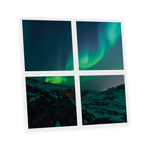 [DT1-AUR-6060-X4] Pack 4 Dalles LED Imprimées - Aurora Boreal - 600x600mm - Usinée en France by DELITECH