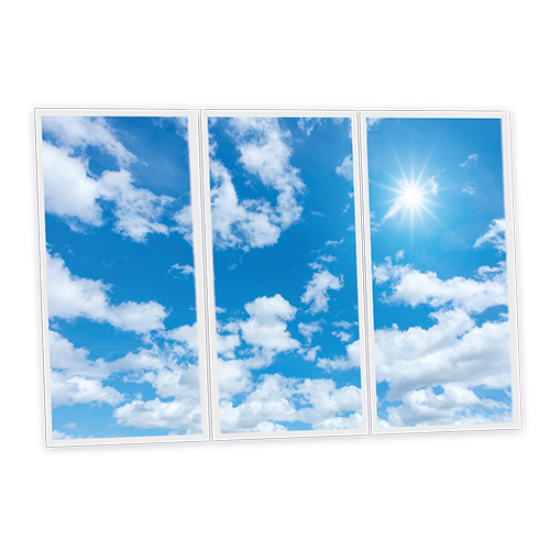 [DT1-CLO-12060-X3] Pack 3 Dalles LED Imprimées - Cloud - 1200x600mm - Usinée en France by DELITECH