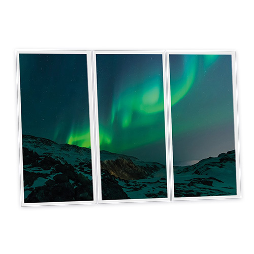 [DT1-AUR-12060-X3] Pack 3 Dalles LED Imprimées - Aurora Boreal - 1200x600mm - Usinée en France by DELITECH