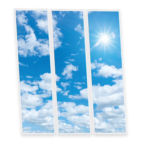 [DT1-CLO-12030-X3] Pack 3 Dalles LED Imprimées - Cloud - 1200x300mm - Usinée en France by DELITECH