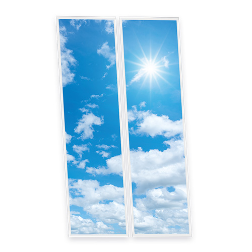 [DT1-CLO-12030-X2] Pack 2 Dalles LED Imprimées - Cloud - 1200x300mm - Usinée en France by DELITECH