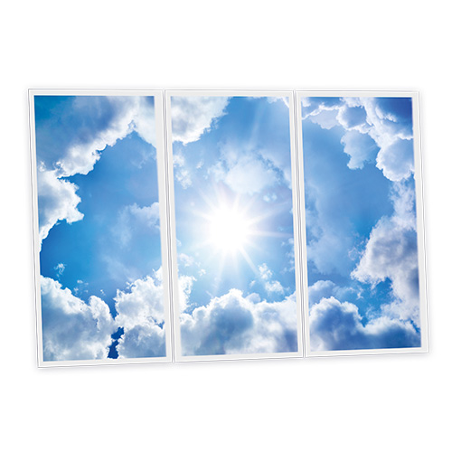 [DT1-SNY-12060-X3] Pack 3 Dalles LED Imprimées - Sunny - 1200x600mm - Usinée en France by DELITECH