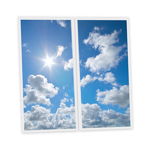 [DT1-SKY-12060-X2] Pack 2 Dalles LED Imprimées - Sky - 1200x600mm - Usinée en France by DELITECH
