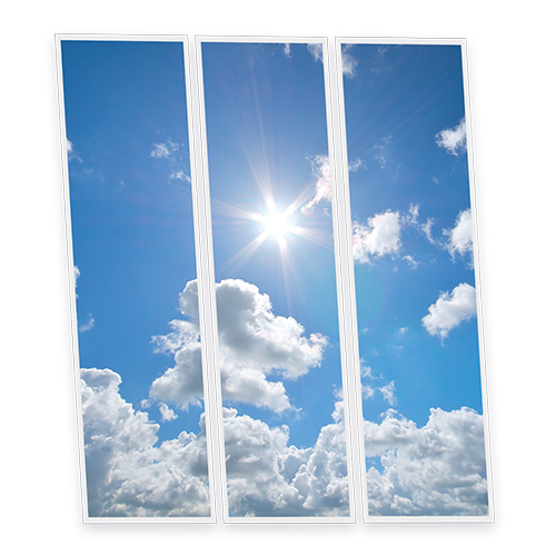 [DT1-SKY-12030-X3] Pack 3 Dalles LED Imprimées - Sky - 1200x300mm - Usinée en France by DELITECH