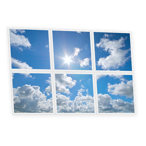 [DT1-SKY-6060-X6] Pack 6 Dalles LED Imprimées - Sky - 600x600mm - Usinée en France by DELITECH