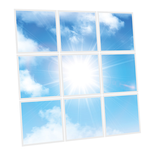 [DT1-SUN-6060-X9] Pack 9 Dalles LED Imprimées - Sun - 600x600mm - Usinée en France by DELITECH