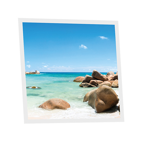 [DT1-SEY-6060-X1] Pack 1 Dalle LED Imprimée - Seychelles - 600x600mm - Usinée en France by DELITECH