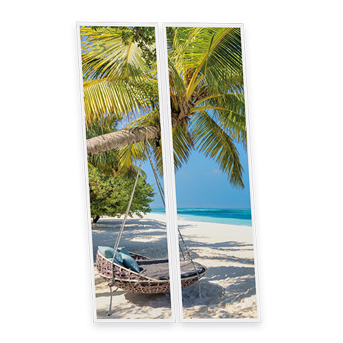 [DT1-HAW-12030-X2] Pack 2 Dalles LED Imprimées - Hawaii - 1200x300mm - Usinée en France by DELITECH