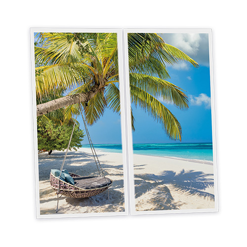 [DT1-HAW-12060-X2] Pack 2 Dalles LED Imprimées - Hawaii - 1200x600mm - Usinée en France by DELITECH