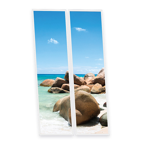 [DT1-SEY-12030-X2] Pack 2 Dalles LED Imprimées - Seychelles - 1200x300mm - Usinée en France by DELITECH