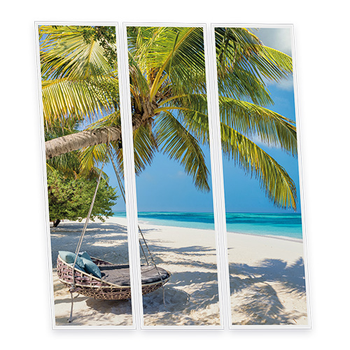[DT1-HAW-12030-X3] Pack 3 Dalles LED Imprimées - Hawaii - 1200x300mm - Usinée en France by DELITECH