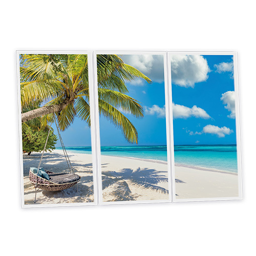 [DT1-HAW-12060-X3] Pack 3 Dalles LED Imprimées - Hawaii - 1200x600mm - Usinée en France by DELITECH