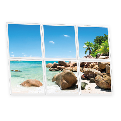[DT1-SEY-6060-X6] Pack 6 Dalles LED Imprimées - Seychelles - 600x600mm - Usinée en France by DELITECH