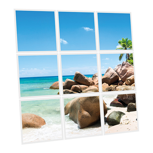 [DT1-SEY-6060-X9] Pack 9 Dalles LED Imprimées - Seychelles - 600x600mm - Usinée en France by DELITECH