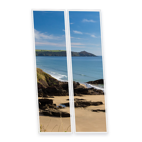 [DT1-BEA-12030-X2] Pack 2 Dalles LED Imprimées - Beach - 1200x300mm - Usinée en France by DELITECH