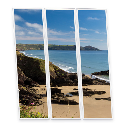 [DT1-BEA-12030-X3] Pack 3 Dalles LED Imprimées - Beach - 1200x300mm - Usinée en France by DELITECH