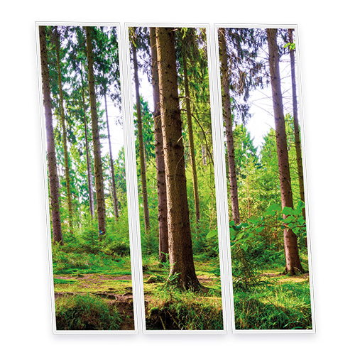 [DT1-WOO-12030-X3] Pack 3 Dalles LED Imprimées - Woods - 1200x300mm - Usinée en France by DELITECH