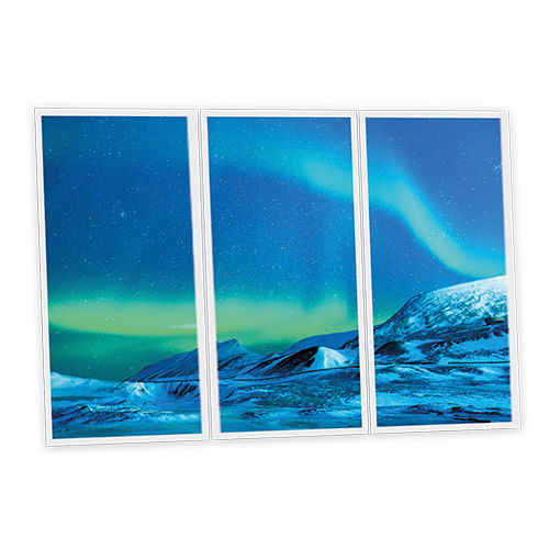 [DT1-AUS-12060-X3] Pack 3 Dalles LED Imprimées - Aurora Austral - 1200x600mm - Usinée en France by DELITECH