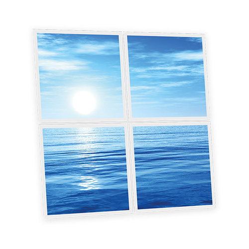 [DT1-HOR-6060-X4] Pack 4 Dalles LED Imprimées - Horizon - 600x600mm - Usinée en France by DELITECH