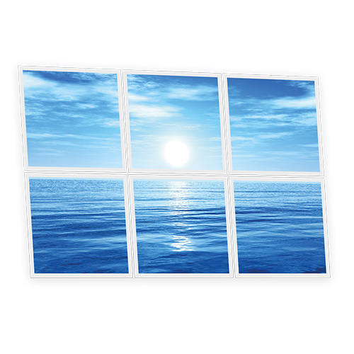 [DT1-HOR-6060-X6] Pack 6 Dalles LED Imprimées - Horizon - 600x600mm - Usinée en France by DELITECH