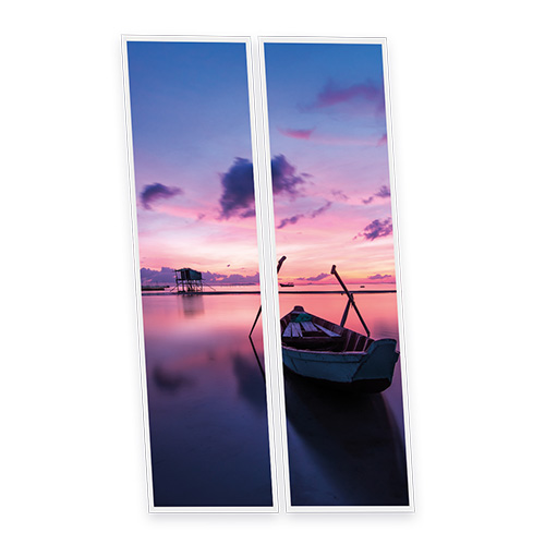 [DT1-SNT-12030-X2] Pack 2 Dalles LED Imprimées - Sunset - 1200x300mm - Usinée en France by DELITECH