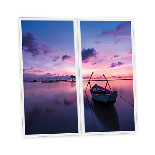 [DT1-SNT-12060-X2] Pack 2 Dalles LED Imprimées - Sunset - 1200x600mm - Usinée en France by DELITECH