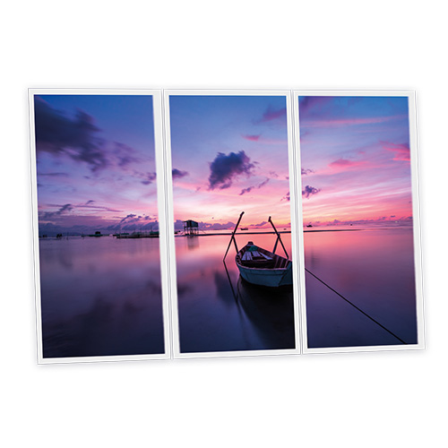 [DT1-SNT-12060-X3] Pack 3 Dalles LED Imprimées - Sunset - 1200x600mm - Usinée en France by DELITECH