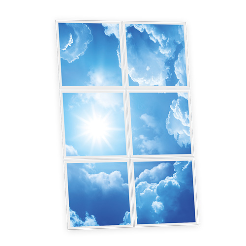 [DT1-HEA-6060-X6] Pack 6 Dalles LED Imprimées - Heaven - 600x600mm - Usinée en France by DELITECH